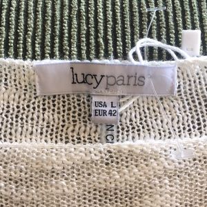 LucyParis Cream and Gold Sweater NWOT
